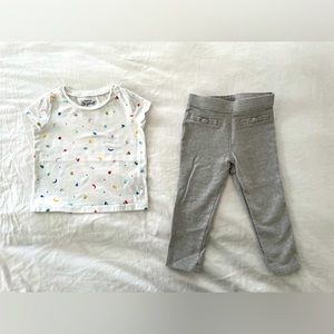 Cute set by Osh Kosh B’Gosh in size 24 months! Tee shirt and cute legging!
